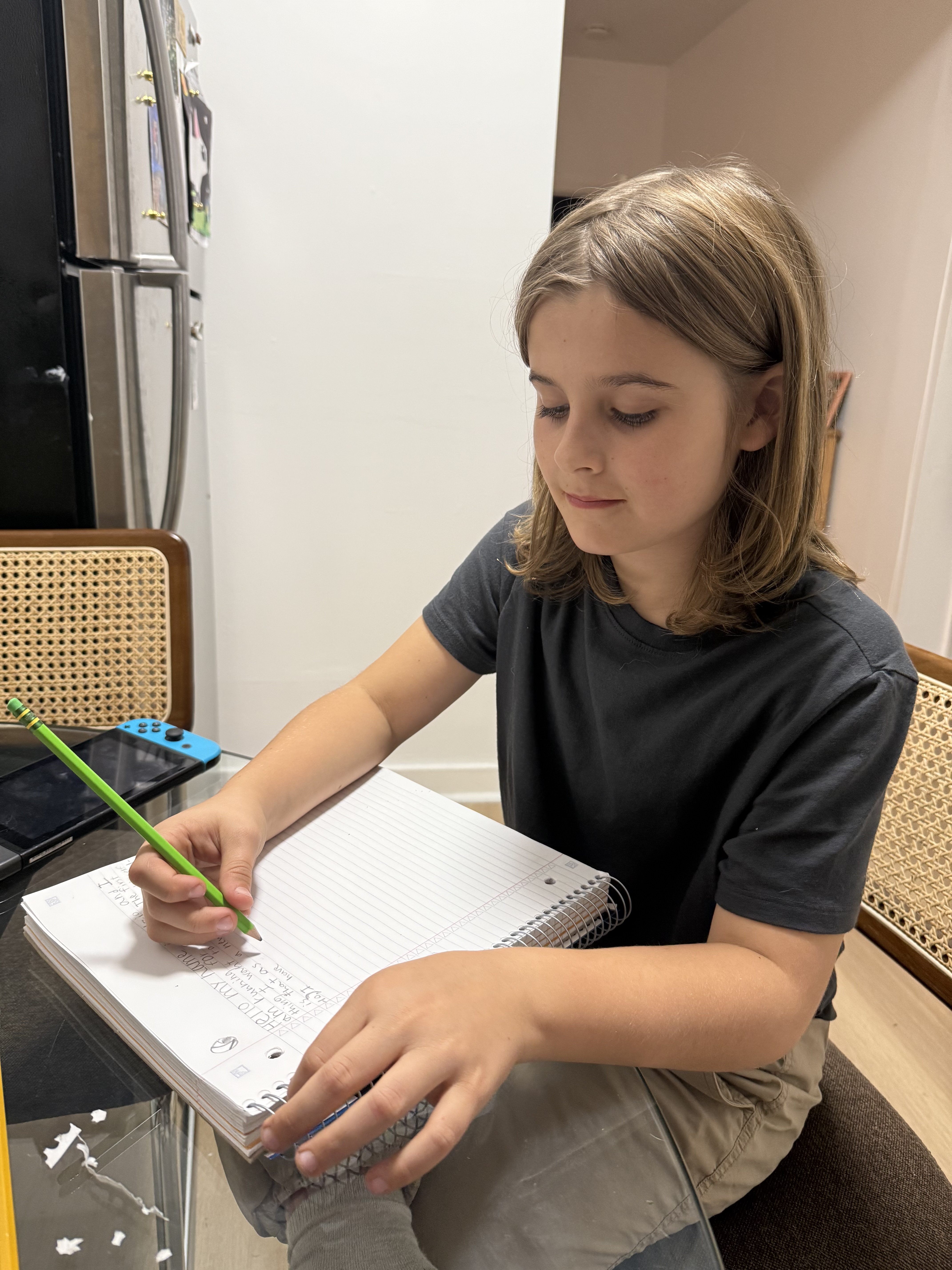 Tadzio studying Pokemon cards